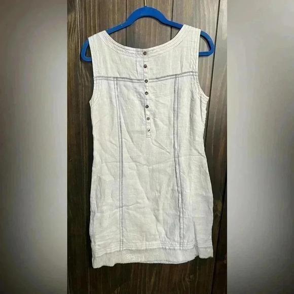 Yest Netherlands-Grey Crochet Linen Mini Dress-Size:6 - Picture 7 of 16